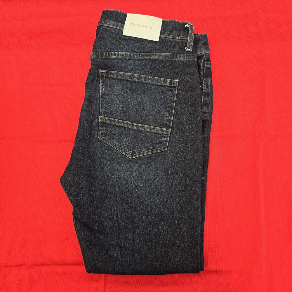 True Religion Black Jeans with Signature Pocket Stitching